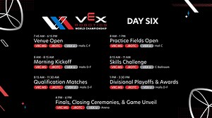 Today is the conclusion of the 2024 VEX Robotics World Championship for our VRC Middle School, JROTC, and VEX U teams! They'll face off in Divisional Playoffs before we find this year's World Champions at this afternoon's Closing Ceremonies at 4pm CT, and of course, unveil this year's VRC game: High Stakes! Watch it all live on VEX Robotics TV: https://www.vexworlds.tv/#/channels/all #VEXWorlds | VEX Robotics