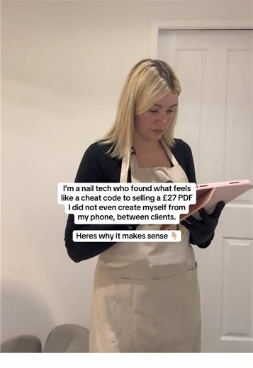 I’m a nail tech who found what feels like a cheat code to selling a £27 PDF I did not even create myself… From my phone. In between clients🙌🏼 And before anyone jumps to conclusions – let me explain why it actually makes sense👇🏼 For years, my income depended on my diary. If a client cancelled, my money cancelled too. I loved nails, but I hated how fragile my income felt. I was not looking for a shortcut. I was looking for something realistic alongside nails. That is when I came across The Dai