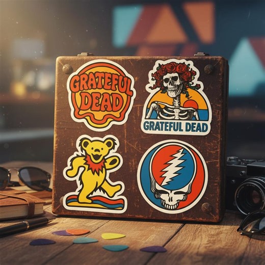 Vintage Grateful Dead Stickers: Die Cut Decals, Hippie Rock Band - Etsy