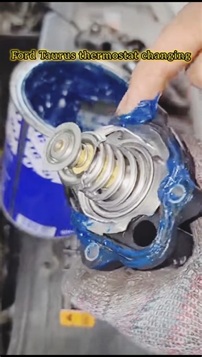 ford Taurus thermostat changing #how to change thermostat #easy #simple #maintenancetips