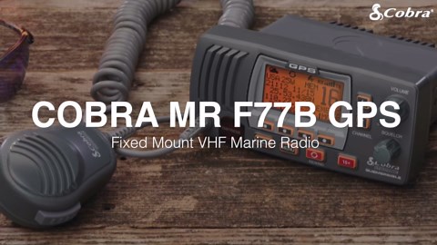 Cobra MR F77B GPS Fixed Mount VHF Marine Radio – 25 Watt VHF, Built-In GPS Receiver, Submersible, LCD Display, Noise Cancelling Mic, NOAA Weather, Signal Strength Meter, Scan Channels, Black/Grey