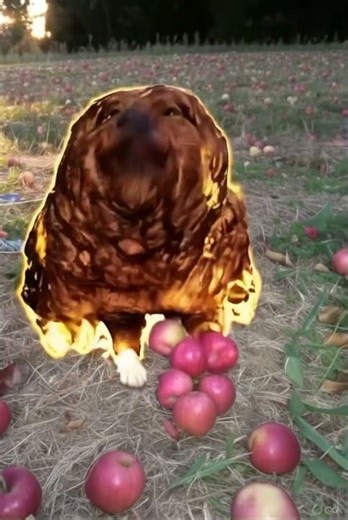 DOG WITH APPLE CREEPY CORE #appledog #dogmemes #ai #memes #aicompetition #minimaxai