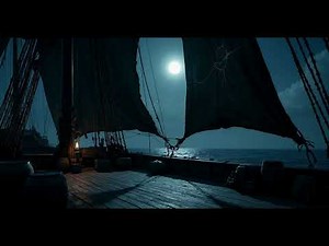 On the Deck of a Pirate Ship ASMR Relaxing Sounds Pirate Ship Ambience | Ocean Waves, Creaking Wood
