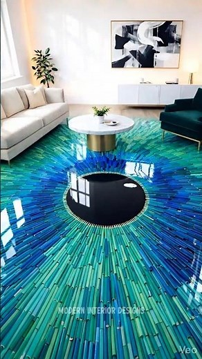 REAL epoxy floor interior design vortex illusion