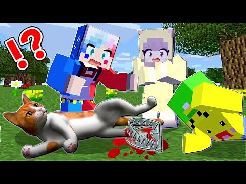 I found a cute injured cat, so I picked it up!? [Minecraft] Poppins