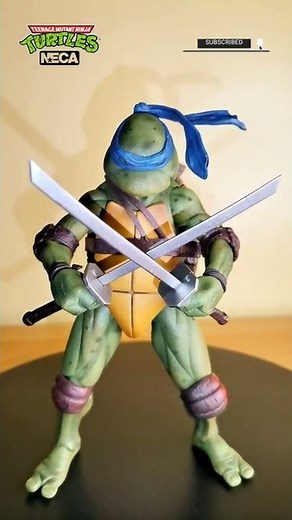 NECA : TMNT ( 1990 ) LEONARDO 7" ACTION FIGURE - DYNAMIC POSES