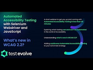 Automated Accessibility Testing - Selenium, JavaScript + WCAG 2.2