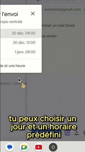 Programmer l'envoi d'un mail sur Gmail