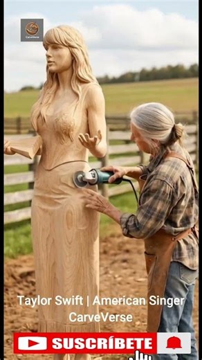 Taylor Swift Wood Carving Start to Finish #woodworking #sculpture #timelapse #fyp #taylorswift