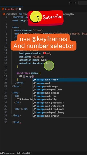🤯 CSS Keyframes Animation in 60 SECONDS! (Front-End Code Short)