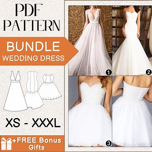 Sewing Patterns Bundle | Wedding Dress Sewing Pattern | Sewing Patterns | Women Sewing Patterns | Prom Dress Sewing Pattern | Prom Dress - Etsy
