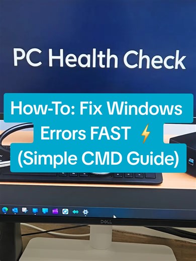 Run these four commands to restore health to your PC: DISM, SFC, and CHKDSK. Fast, free, and built into Windows! #Windows11 #TechTip #PCFix #PCRepair #TechTok