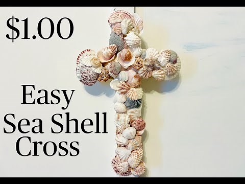 DOLLAR TREE || EASY Sea Shell Cross || DIY CRAFT