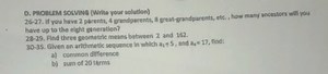 D. PROBLEM SOIVING (Write your solutlon)26-27. If you have 2 p... | Filo