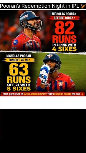 Pooran’s Redemption Night in IPL 🏏🔥
