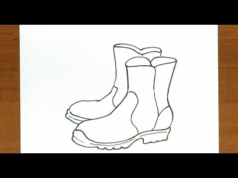 How To Draw SAFETY BOOTS Step by Step