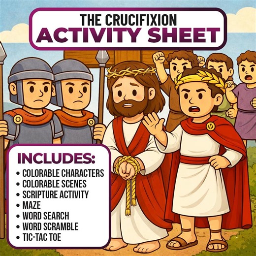Crucifixion of Jesus Craft Printable, Bible Story Activity Page, Sunday School Coloring Worksheet for Kids, Christian Instant Download - Etsy Australia