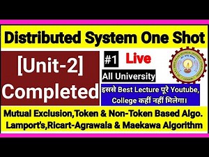 Distributed System Aktu Unit 2 |Mutual Exclusion|Type|Lamport's|Ricart Agrawala|Maekawa Algorithm #1