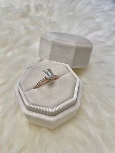 Octagon Velvet Ring Box: Custom Wedding Engagement, Single/double Slot - Etsy