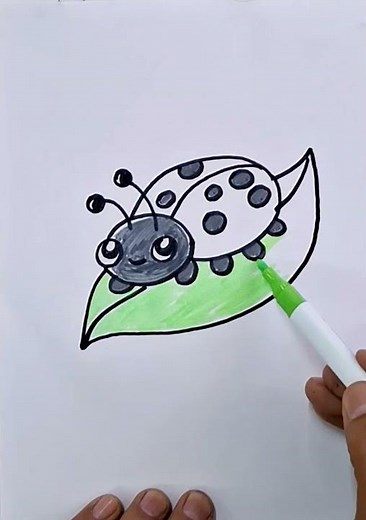 How to draw a Cute Ladybug #shorts #art