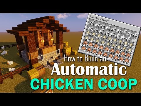 Build an AUTOMATIC CHICKEN COOP *EASY* (Egg and Feather Farm) Minecraft w/ Shaders *JAVA & BEDROCK*