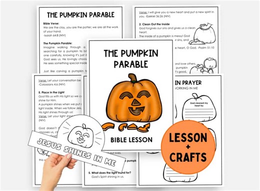 Christian Halloween Pumpkin Parable Bible Lesson for Sunday School or Homeschool