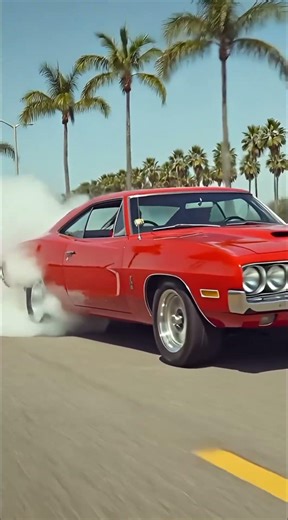 Classic Muscle Car Doing Donuts