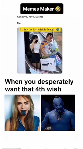 Bro used all wishes… but still wants one more😅😂. #viral #shorts #memes #funnymemes #wishes #usa