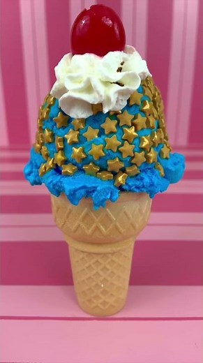 The Reverse Melting Blue Ice Cream Cone #Shorts