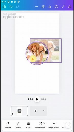 How to add photo in circle frame in Canva mobile #canvatutorial #canva