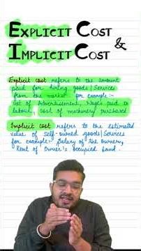 EXPLICIT COST & IMPLICIT COST I CLASS 11 ECONOMICS I Difference between Explicit & Implicit cost