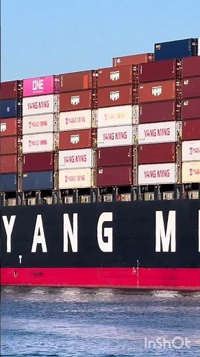Yang Ming Container Moving From The Berth #ship #maritime #tugboat