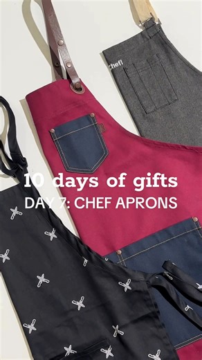 3.7K views · 11 reactions | Day 7 of 10 Days of Gifts ✨ Stylish aprons perfect for any chef or foodie on your list! | ChefUniforms.com | Facebook