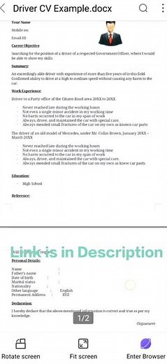 Driver CV Example