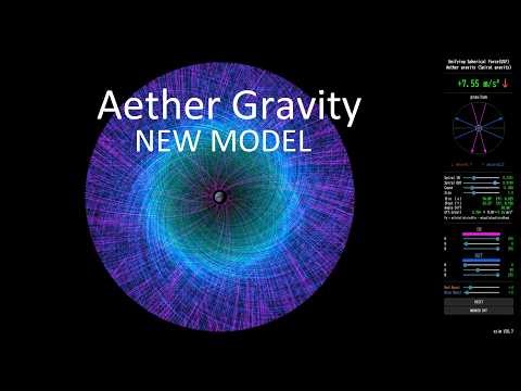 Aether gravity visualization -earth gravity simulation (1)- variable 9.8m/s2
