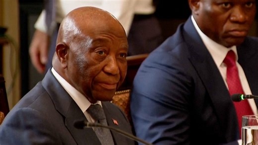 President Trump touted how well Liberian President Joseph Boakai speaks English, which is the country's official language. | USA TODAY Video