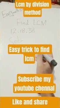 lcm by division method #maths #mathstricks