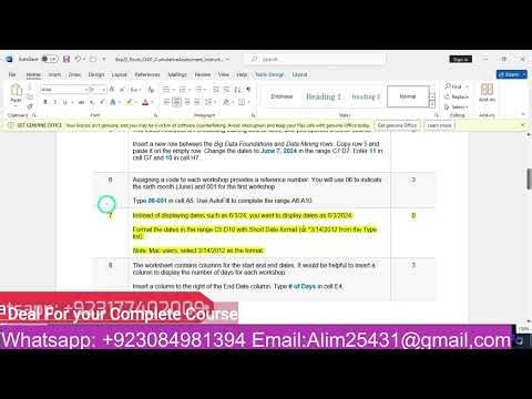 Exp22_Excel_Ch01_CumulativeAssessment | exp22 excel ch01 cumulativeassessment #Training.xlsx #exp22