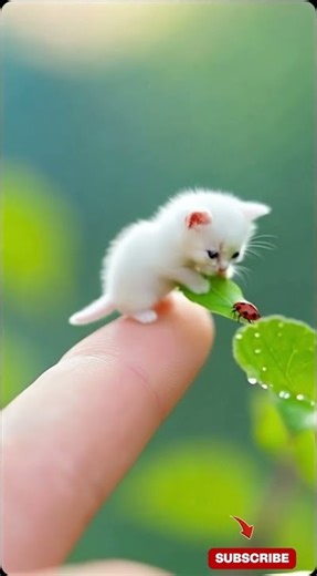 Tiny Kitten Meets a Ladybug — Cutest Moment Ever 🐱🐞 #cuteanimals #adorably #cat #cute