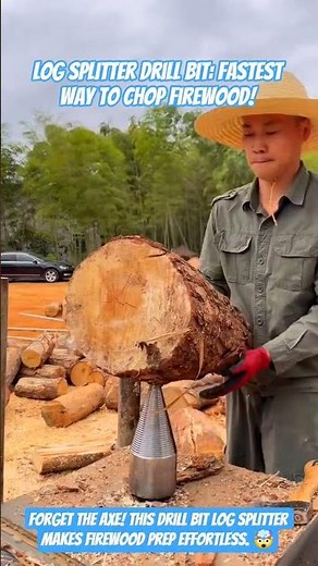 Log Splitter Drill Bit: Fastest Way to Chop Firewood! #shorts