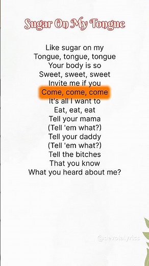 Tyler, The Creator - Sugar On My Tongue (Lyrics) #lyrics #tylerthecreator #sugaronmytongue