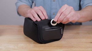 USA Gear Camera Sleeve (Large) for Mid-Size SLRs Compatible with Sony A7 V, Canon EOS R6 Mark II, Nikon Z50II & more - Padded Neoprene DSLR Case with Zipper Accessory Pocket & Belt Loop (Black)