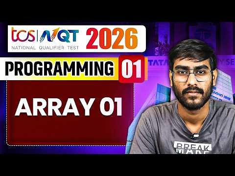TCS NQT 2026 | Programming 01 | Array | TCS NQT Preparation