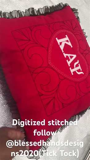 Digitized selfie into stitches created a pillow for my client who’s son is deceased