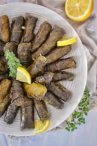 Greek Grape Leaves with Rice (Dolmadakia) - The Whole Scoop Blog