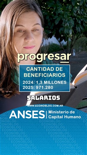 El Ministerio de Capital Humano publicó un informe con la cantidad de estudiantes que cobraron Becas Progresar en los primeros dos años de mandato de Javier Milei 👨🏻‍🎓👩🏻‍🎓 📊 Según los datos oficiales: • En 2024, ANSES pagó más de 1,3 millones de becas. • En 2025, la cifra bajó a 971.280 beneficiarios. 📌 La disminución se atribuye a cambios en los requisitos de acceso al programa. ⚠️ Hasta el momento no se abrió la inscripción a Becas Progresar 2026. #anses #becasprogresar #capitalhumano 