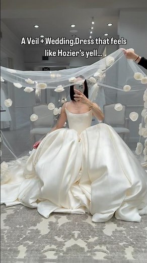 A Floral Wedding Dress + Matching Veil that Feels Like Hozier’s Yell!