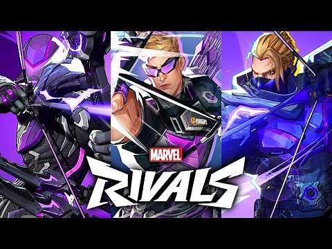Marvel Rivals - All Hawkeye Abilities, Skins, Emotes, Intro & MVP Animations (4K 60FPS)