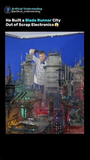 A Blade Runner City Built From Scrap Electronics 😱 #bladerunner
