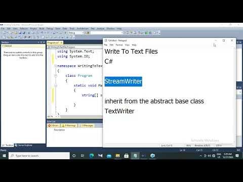 76. Saving Data to a Text File using Stream Writer - C# Programming in Burmese